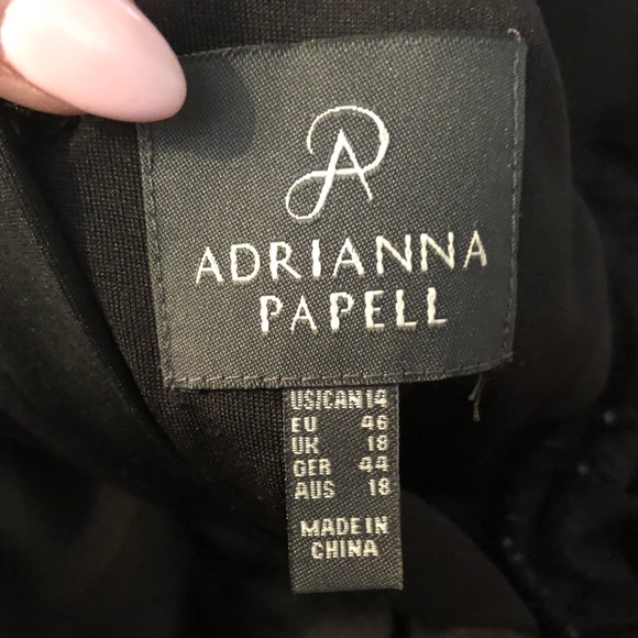 ADRIANNA PAPELL: Lace Overlay Sheath Dress Sz:14 - Picture 8 of 8